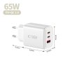 Ładowarka Sieciowa Tech-Protect NCA65W-GaN 3-Port PD 65W White